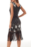 College Formal Patchwork Tassel Sequins Beading V Neck Evening Dress Dresses(3 Colors)