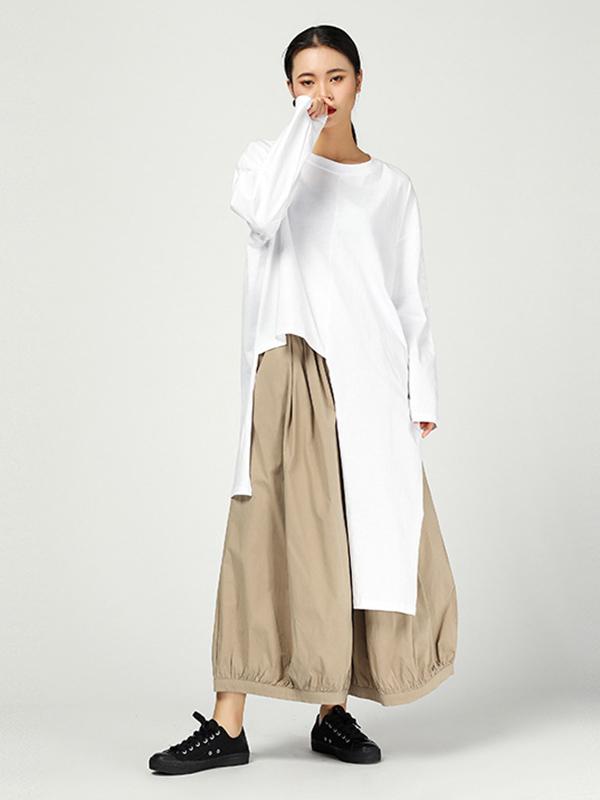 xakxx Vintage Ramie Cotton Wide Leg Pants