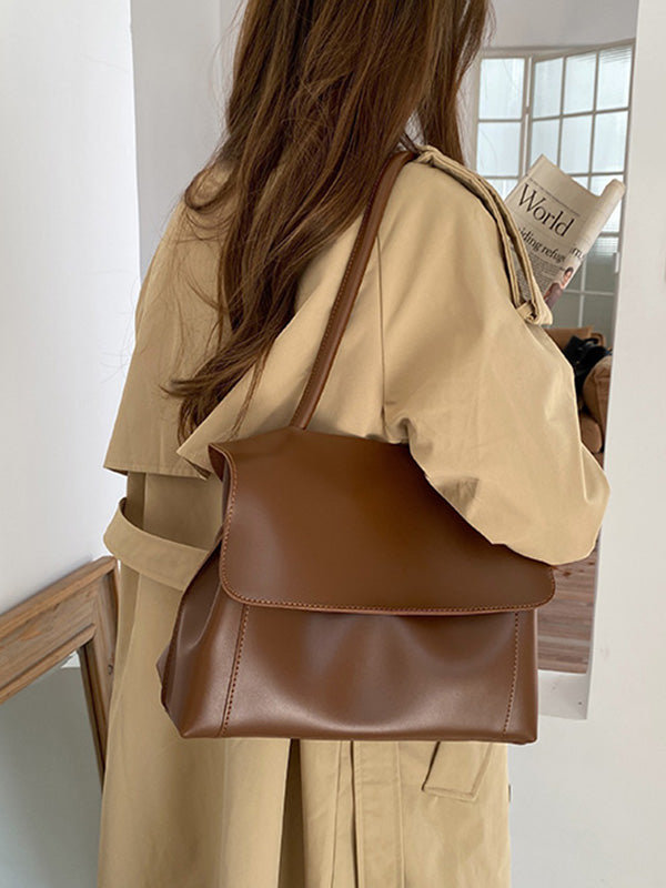 xakxx Casual Simple Chic Solid Color Shoulder Bag