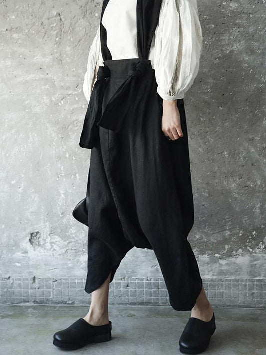 xakxx Solid Linen Loose Harem Pants