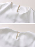 xakxx Casual Long Sleeves Loose Solid Color Round-Neck Blouses&Shirts Tops