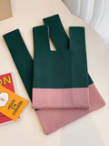 xakxx Urban Contrast Color Woven Handbag Bag Accessories