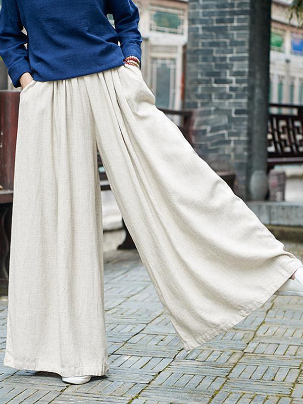 xakxx Loose Wide-leg Linen Pants