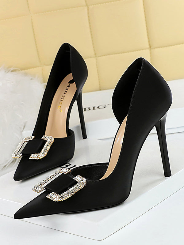 xakxx Pointed-Toe Shallow Cut Pumps Scarpin Salto