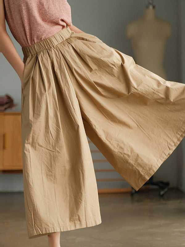 xakxx Artistic Retro Solid Color Super Loose Wide-Leg Pants