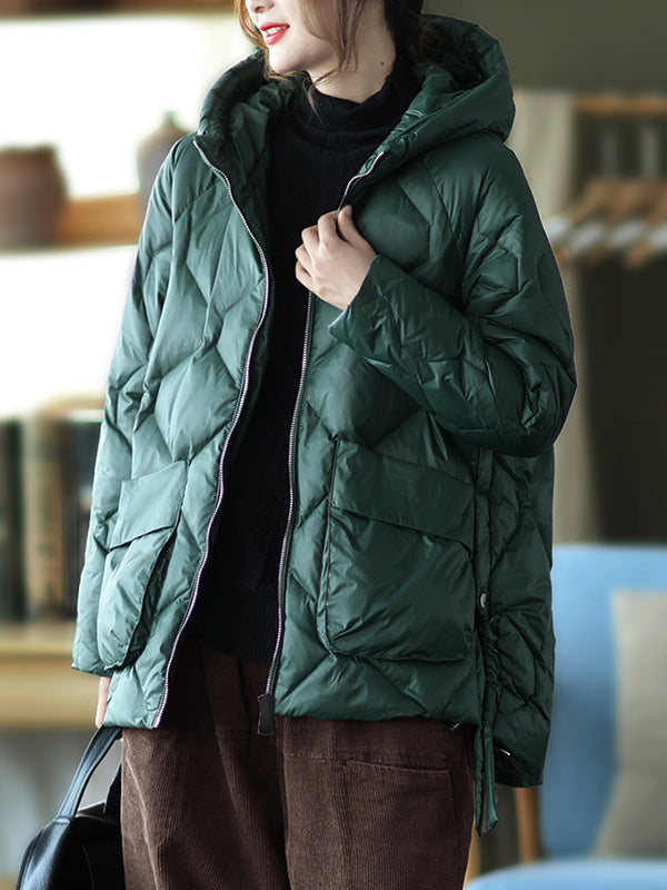 xakxx Original Solid Hooded Cotton-Padded Coat