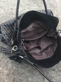 xakxx Split-joint Striped Shoulder Sling Leather Bag
