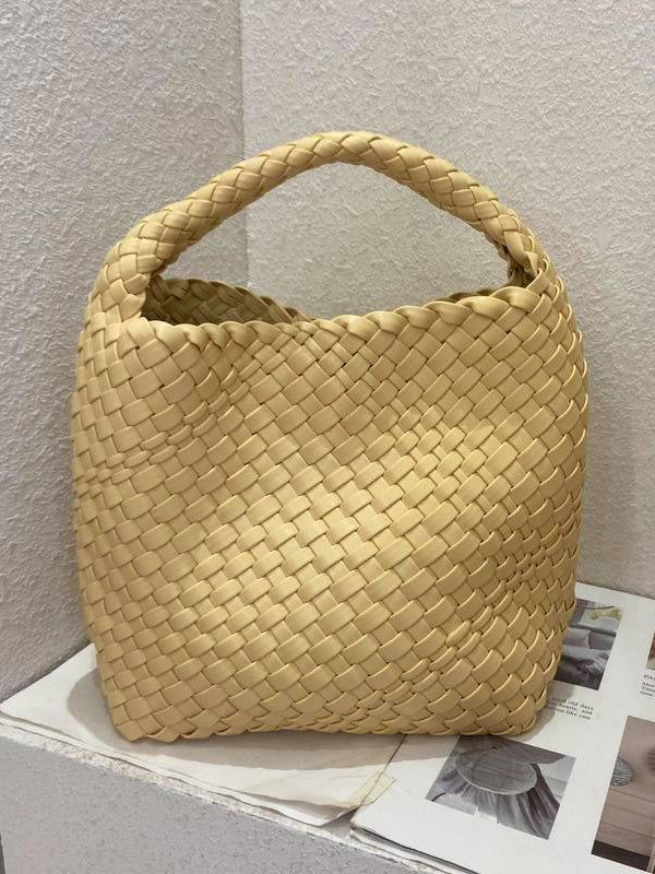 xakxx Solid Color Woven Bags Handbags