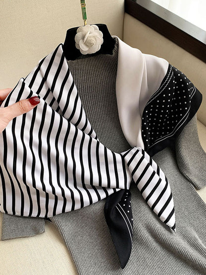 xakxx Vintage Polka-Dot Striped Shawl&Scarf