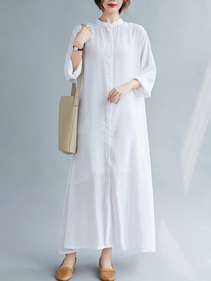 xakxx Original Solid Round-Neck Shirts Dress