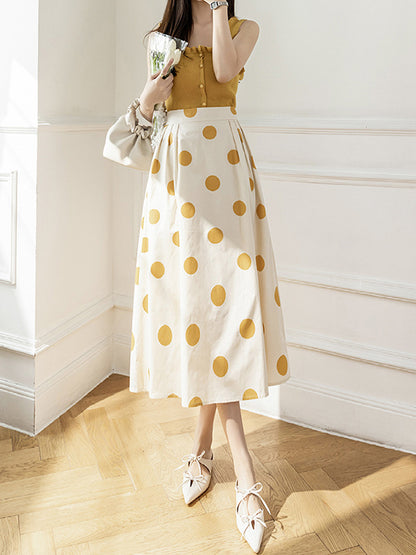 xakxx Loose Polka-Dot Skirts Bottoms