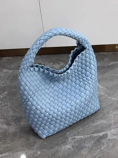 xakxx Solid Color Woven Bags Handbags