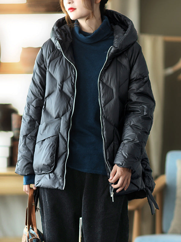 xakxx Original Solid Hooded Cotton-Padded Coat