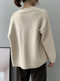 xakxx Urban Solid Color Long Sleeves Knitting Cardigans Outerwear