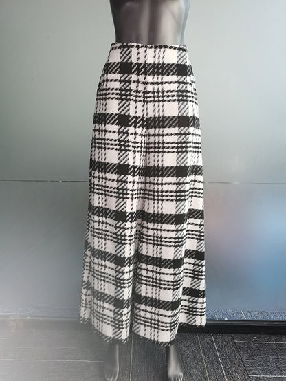 xakxx Urban Wide Leg Loose Plaid Mid Waist Pants