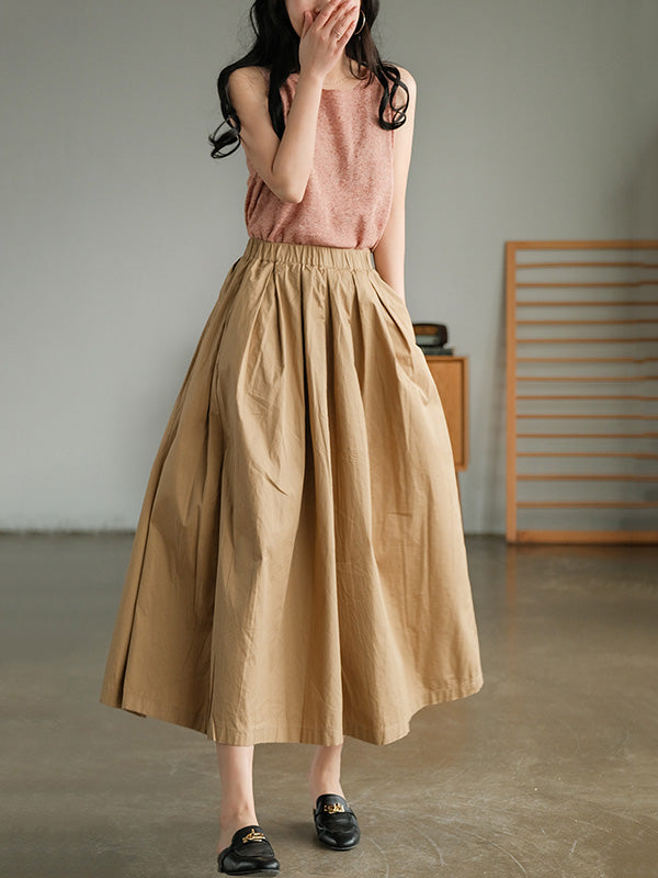 xakxx Artistic Retro Solid Color Super Loose Wide-Leg Pants