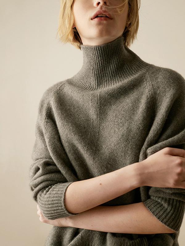 xakxx xakxx-Warm Knitting High-neck Sweater