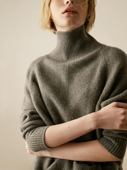 xakxx xakxx-Warm Knitting High-neck Sweater