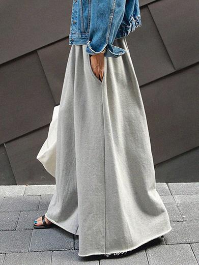 xakxx Loose Urban Gray Wide Leg Elastic Waist Pants