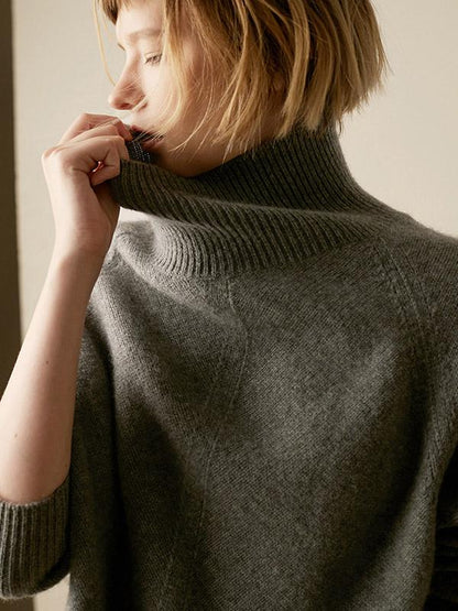 xakxx xakxx-Warm Knitting High-neck Sweater