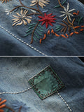 xakxx Vintage Loose Embroidered Elasticity Harem Jean Pants Bottoms