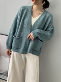 xakxx Urban Solid Color Long Sleeves Knitting Cardigans Outerwear