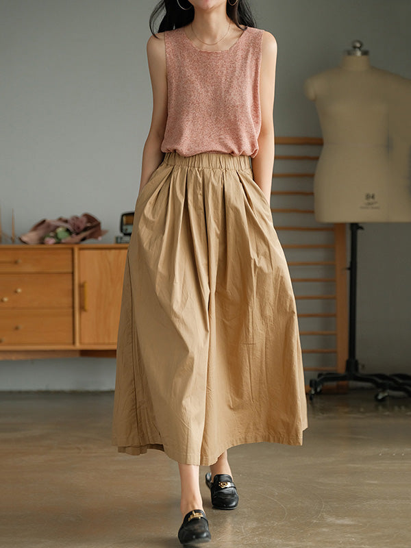 xakxx Artistic Retro Solid Color Super Loose Wide-Leg Pants