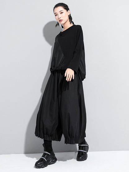 xakxx Cool Loose Ruffled Wide Leg Pants