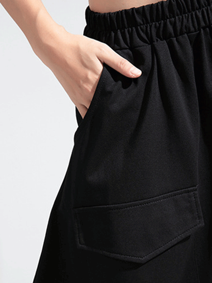 xakxx  Zipper Original Simple Loose Solid Harem Pants