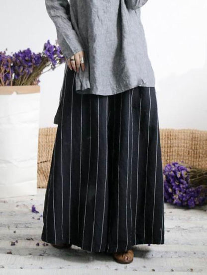 xakxx Super Loose Stripe Wide-leg Pants