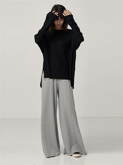 xakxx Casual Solid Column Wide Leg Pants