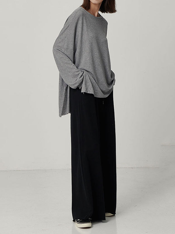 xakxx Casual Solid Column Wide Leg Pants