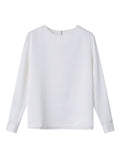 xakxx Casual Long Sleeves Loose Solid Color Round-Neck Blouses&Shirts Tops