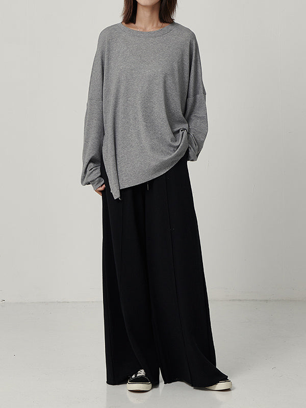 xakxx Casual Solid Column Wide Leg Pants