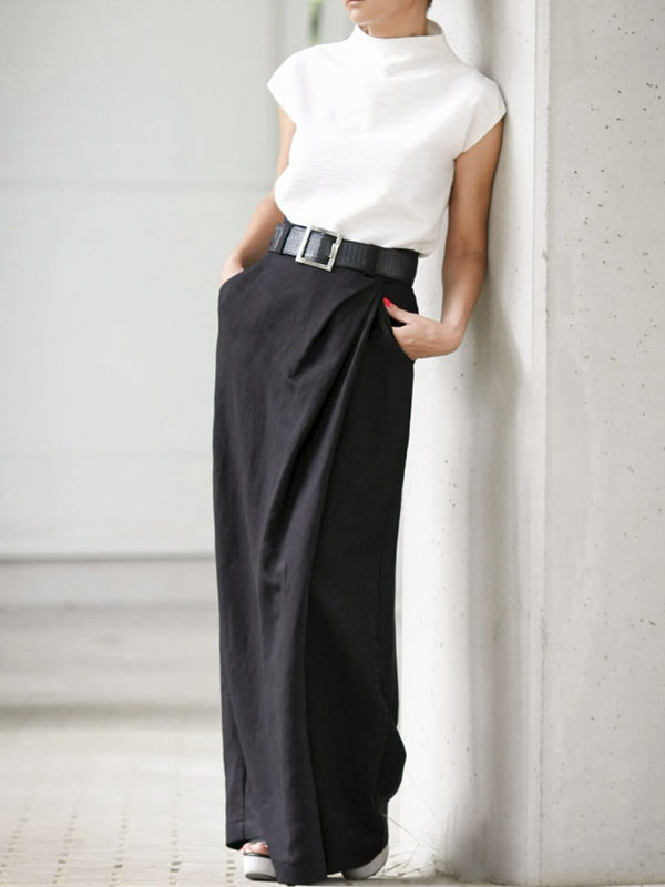 xakxx Original Simple Loose Solid Color Wide Leg Pants