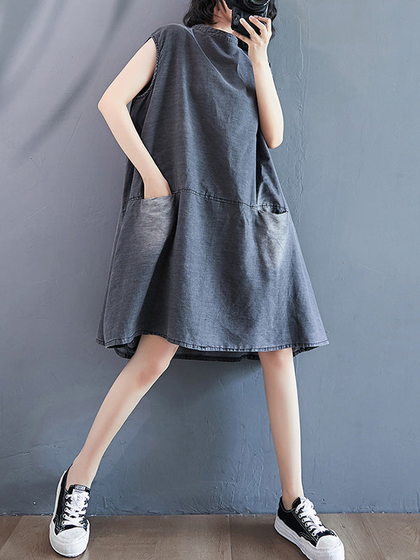 xakxx Original Split-Joint With Pocket Denim Dress