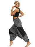 xakxx Black Ethnic Printed Loose Casual Yoga Bloomers