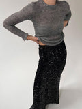 xakxx H-Line Loose Sequined Split-Joint Skirts