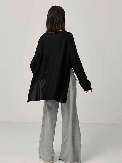 xakxx Casual Solid Column Wide Leg Pants