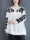 xakxx Stylish Letter Print Round-Neck Sweatshirt