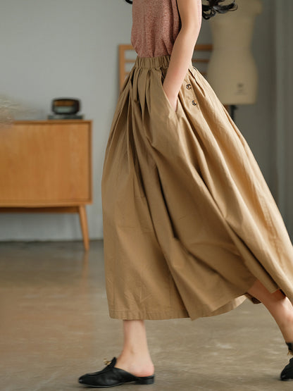 xakxx Artistic Retro Solid Color Super Loose Wide-Leg Pants