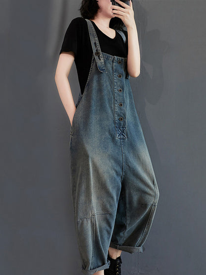 xakxx Original Solid Elasticity Denim Jumpsuits