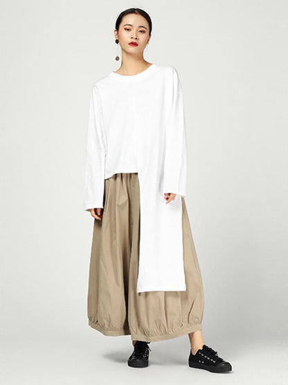 xakxx Vintage Ramie Cotton Wide Leg Pants