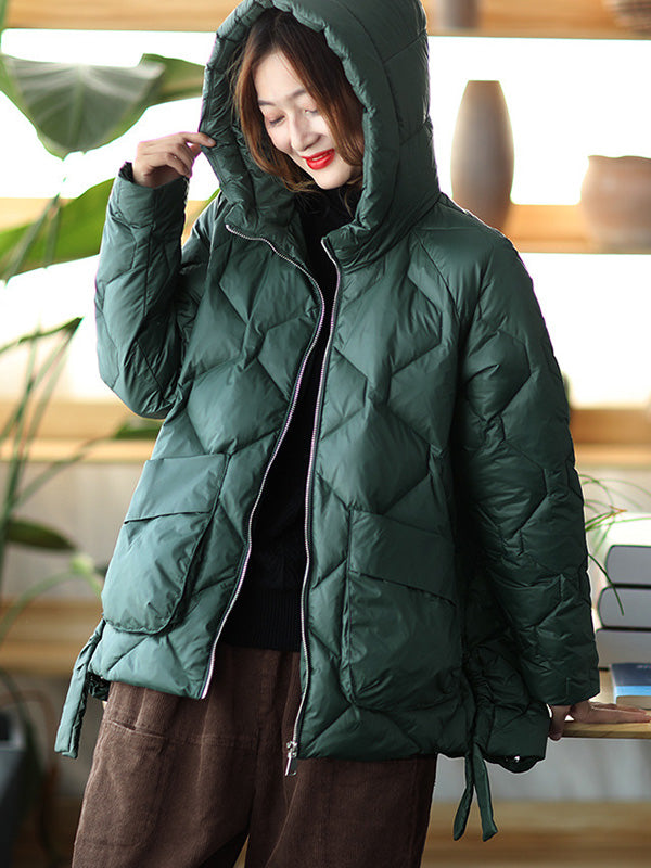 xakxx Original Solid Hooded Cotton-Padded Coat