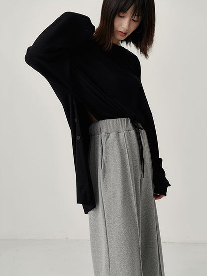 xakxx Casual Solid Column Wide Leg Pants