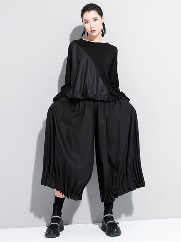 xakxx Cool Loose Ruffled Wide Leg Pants