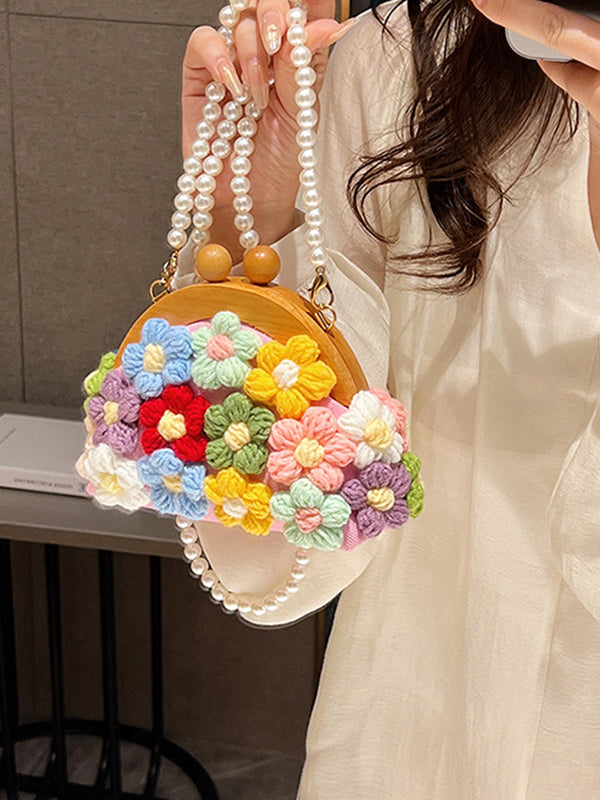 xakxx Chains Flower Shape Crossbody Bags Handbags