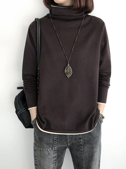 xakxx xakxx-Casual Loose 8 Colors High-Neck Long Sleeves Knitwear