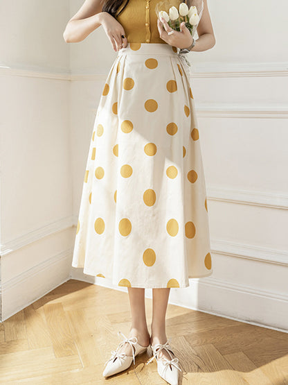 xakxx Loose Polka-Dot Skirts Bottoms