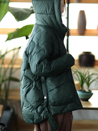 xakxx Original Solid Hooded Cotton-Padded Coat